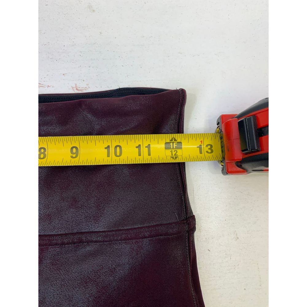 Spanx Burgundy Faux Leather Leggings Size M - Picture 10 of 12